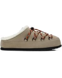 Prada - Lace-Up Shearling-Lined Slippers - Lyst