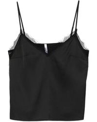 Imperial - Lace-Trim V-Neck Top - Lyst