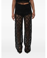 Off-White c/o Virgil Abloh - Crochet-Knit Palazzo Trousers - Lyst