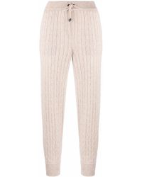 Brunello Cucinelli - Cable-knit Drawstring Trousers - Lyst