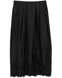 Ermanno Scervino - Floral-Embroidered Pleated Midi Skirt - Lyst