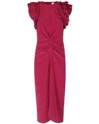 Isabel Marant - Ruffled Twisted-Front Midi Dress - Lyst