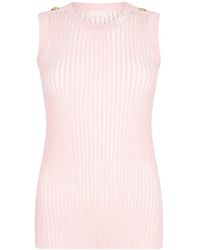 Liu Jo - Two-Tone Ribbed Tank Top - Lyst