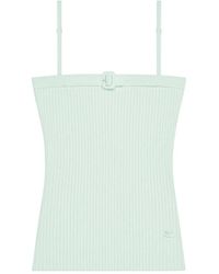 Courreges - Ribbed Knit Top With Square Neckline And Buckle Detail - Lyst