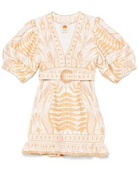 FARM Rio - Mini-Jurk Met Geborduurd Kant - Lyst