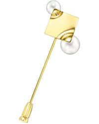 Tasaki - 18K M/G Square Leaf Pearl Brooch - Lyst