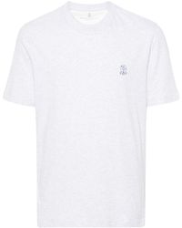 Brunello Cucinelli - T-shirt en coton à logo imprimé - Lyst