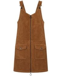 LA ROSE - Suede Zip-Up Mini Dress - Lyst