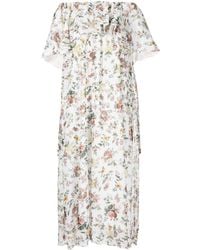 Erdem - Floral-print Ruffle-tiered Dress - Lyst