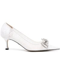 Mach & Mach - Double Bow 65 Crystal Lace Pumps - Lyst