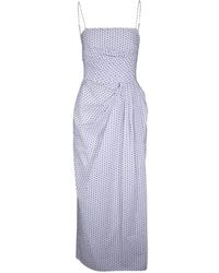 Adam Lippes - Cari Spaghetti-Strap Draped Dress - Lyst