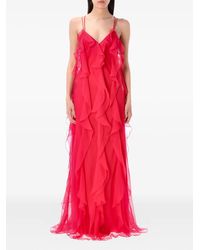 Alberta Ferretti - Abendkleid Mit Rüschen - Lyst