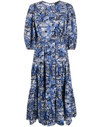 Kate Spade - Scenic Stroll Lawn-print Midi Dress - Lyst