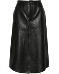 Blumarine - Gonna Midi Con Logo Goffrato - Lyst