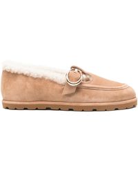 Stuart Weitzman - Dakota Shearling Buckle Loafers - Lyst