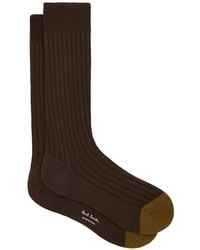 Paul Smith - Chaussettes Côtelées À Bout Contrastant - Lyst