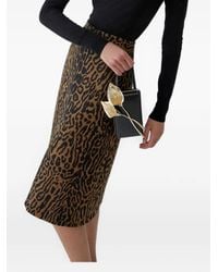 Carolina Herrera - Jupe Mi-Longue Évasée À Motif Léopard En Jacquard - Lyst