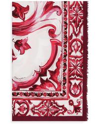 Dolce & Gabbana - Majolica-Print Cotton Sarong (110X190) - Lyst