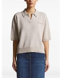 Peserico - Short-Sleeve Embellished Knitted Top - Lyst