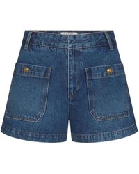 FRAME - Button-Embellished Patch-Pocket Shorts - Lyst