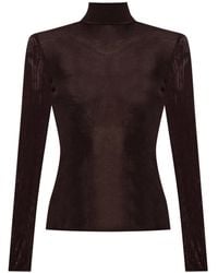 Self-Portrait - Ribbed Turtleneck Top - Lyst