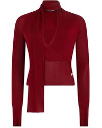 Roberto Cavalli - Wrap-Over Ribbed-Knit Top - Lyst