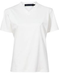 Proenza Schouler - Talia V-neck Organic Cotton T-shirt - Lyst