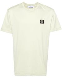 Stone Island - Katoenen T-shirt Met Compass-logopatch - Lyst