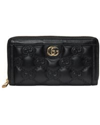 Gucci - GG Brieftasche Aus Matelassé-Leder Mit Rundumreißverschluss - Lyst