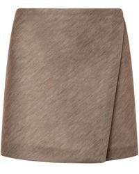 Philosophy Di Lorenzo Serafini - Mélange-Effect Wrap Mini Skirt - Lyst