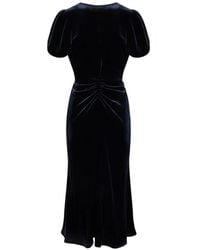 Victoria Beckham - Velvet Midi Dress - Lyst