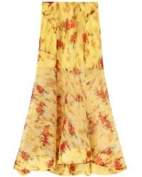 Ganni - Floral-Print Maxi Skirt - Lyst