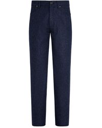 ZEGNA - Logo-Patch Denim Jeans - Lyst