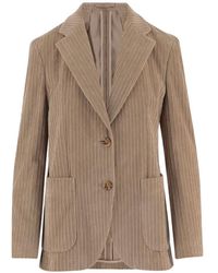 Lardini - Geribbelde Blazer Met Knopen - Lyst