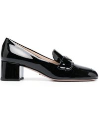 Prada - 50mm Triangle-logo Patent Leather Loafers - Lyst
