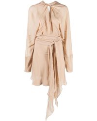 Maison Margiela - Draped Silk Mini Dress - Lyst