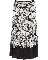 Agnona - Floral-Print Pleated Midi Skirt - Lyst
