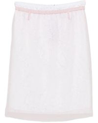 N°21 - Floral-Lace Belt-Loops Midi Skirt - Lyst