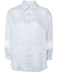 Sandro - Pinstriped Linen-blend Shirt - Lyst