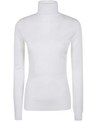 Elisabetta Franchi - Turtleneck Sweater With Logo - Lyst