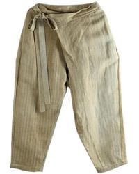Uma Wang - Herringbone-Pattern Wrap-Style Trousers - Lyst