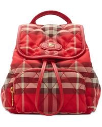 Burberry - Horseshoe Quilted Check Backpack Mini Bag - Lyst