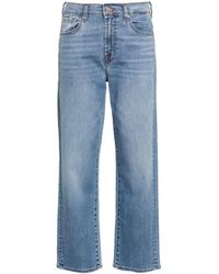 7 For All Mankind - Modern Mid Waist Straight Jeans - Lyst