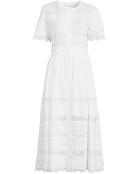 Waimari - Camila Lace-Trim Button-Down Midi Dress - Lyst