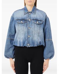 Liu Jo - Balloon-Sleeve Denim Jacket - Lyst