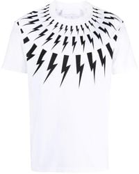 Neil Barrett - T-shirt Met Bliksemflitsprint - Lyst