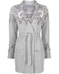 Ermanno Scervino - Intarsia-knit Belted Cardigan - Lyst