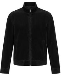 Emporio Armani - Ribbed-Knit Zip-Up Jacket - Lyst