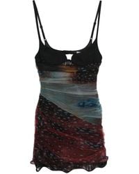 Mugler - Ruffled Printed Mini Dress - Lyst