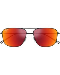 Maui Jim - Mikioi Titanium Rectangular Sunglasses - Lyst